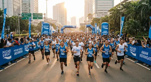 Event lari jalanan Pocari Urban Run di Jakarta dengan 5.000 pelari